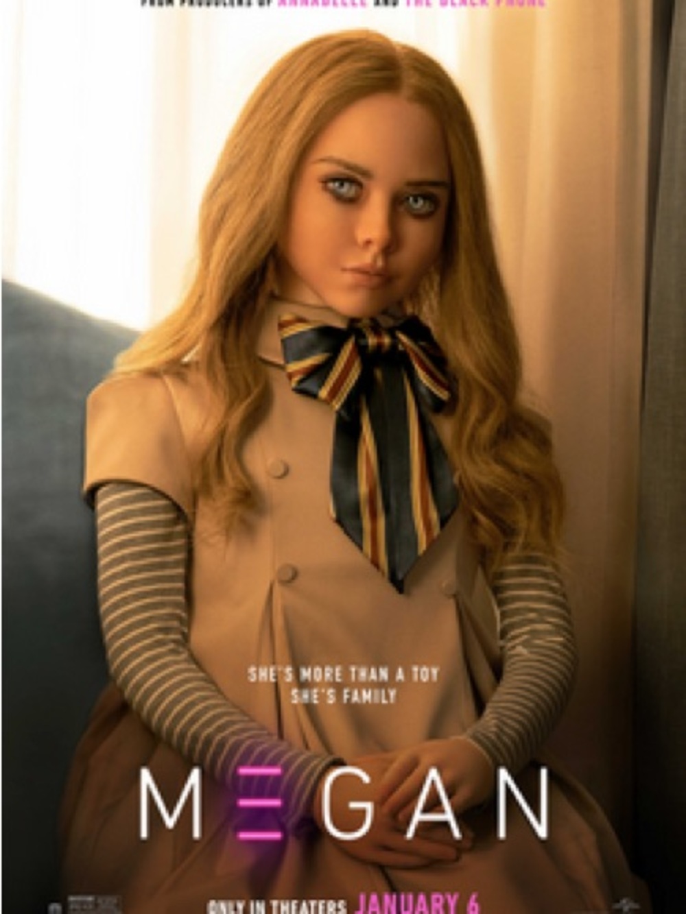Megan (movie) inspired costume -Vintage 40’s Women’s Cream Short-Sleeve Pleated
